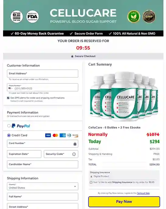 CelluCare Order Page